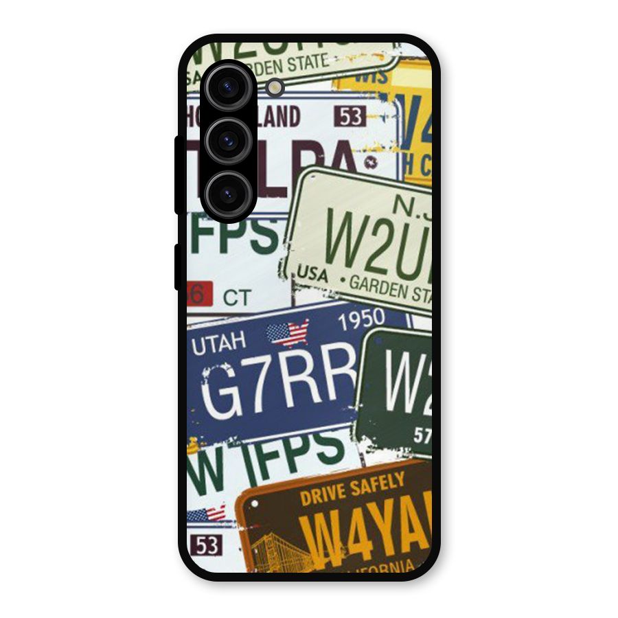 Vintage License Plates Metal Back Case for Galaxy S23