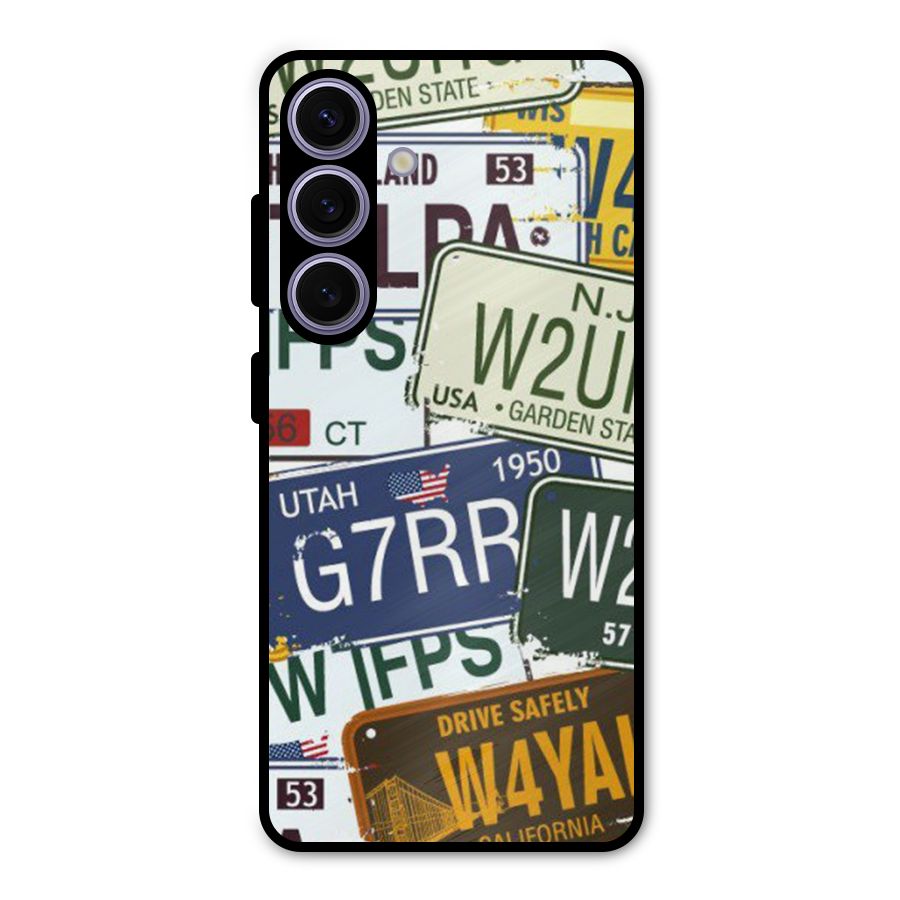 Vintage License Plates Metal Back Case for Galaxy S24