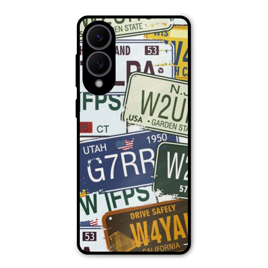 Vintage License Plates Metal Back Case for Galaxy S25 Edge