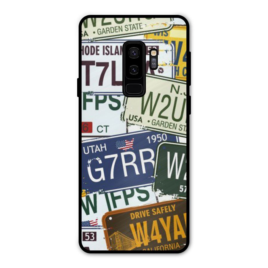Vintage License Plates Metal Back Case for Galaxy S9 Plus