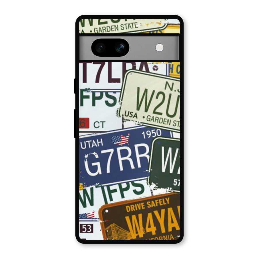 Vintage License Plates Metal Back Case for Google Pixel 7a