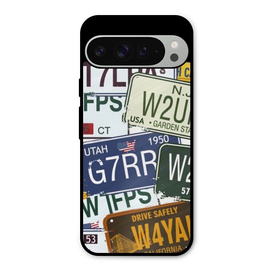 Vintage License Plates Metal Back Case for Google Pixel 9 Pro XL
