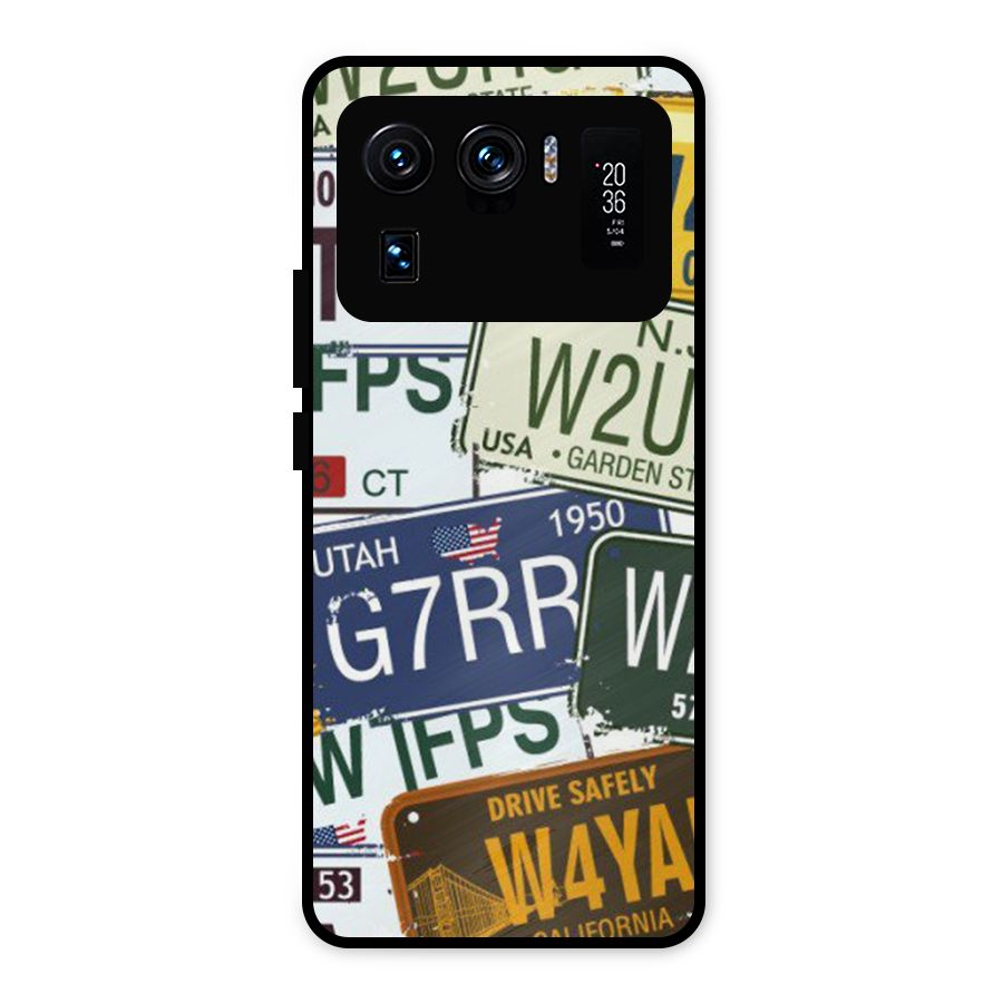 Vintage License Plates Metal Back Case for Mi 11 Ultra