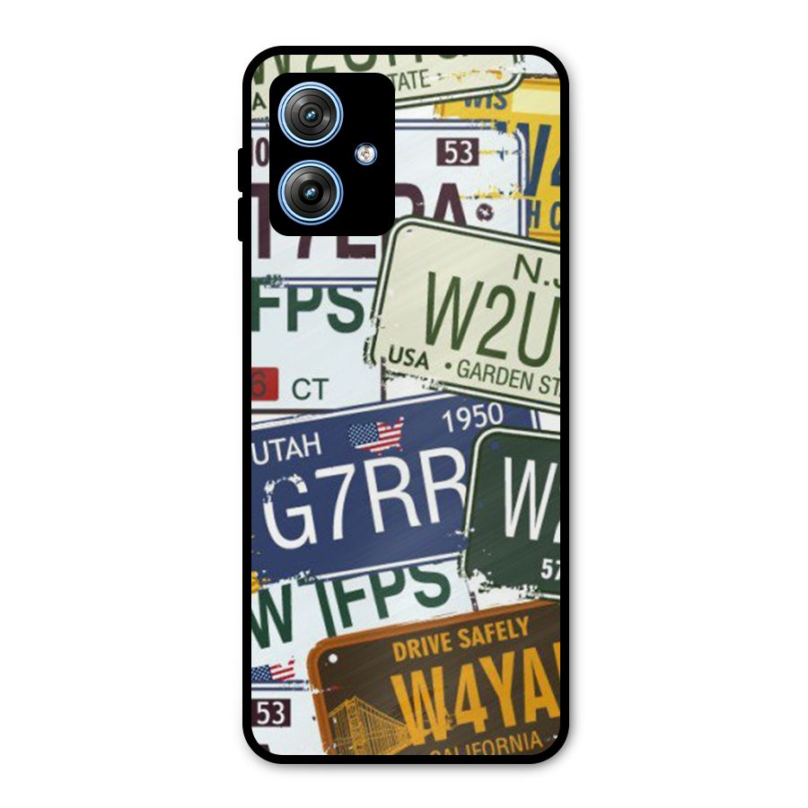 Vintage License Plates Metal Back Case for Moto G54