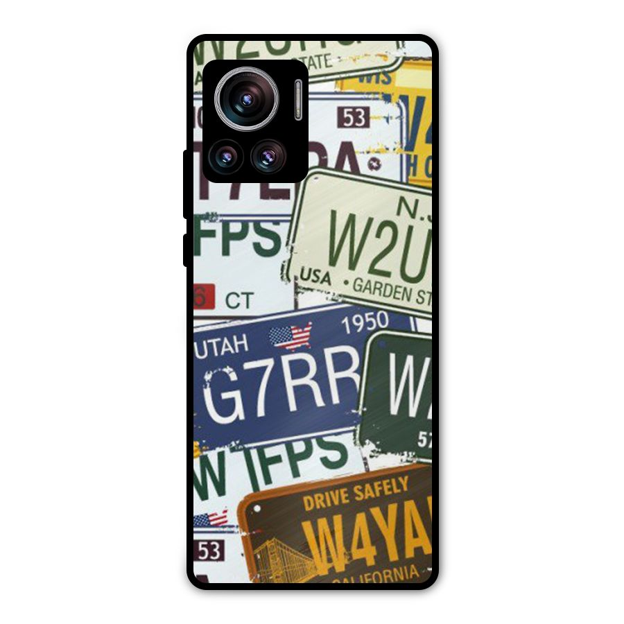 Vintage License Plates Metal Back Case for Motorola Edge 30 Ultra