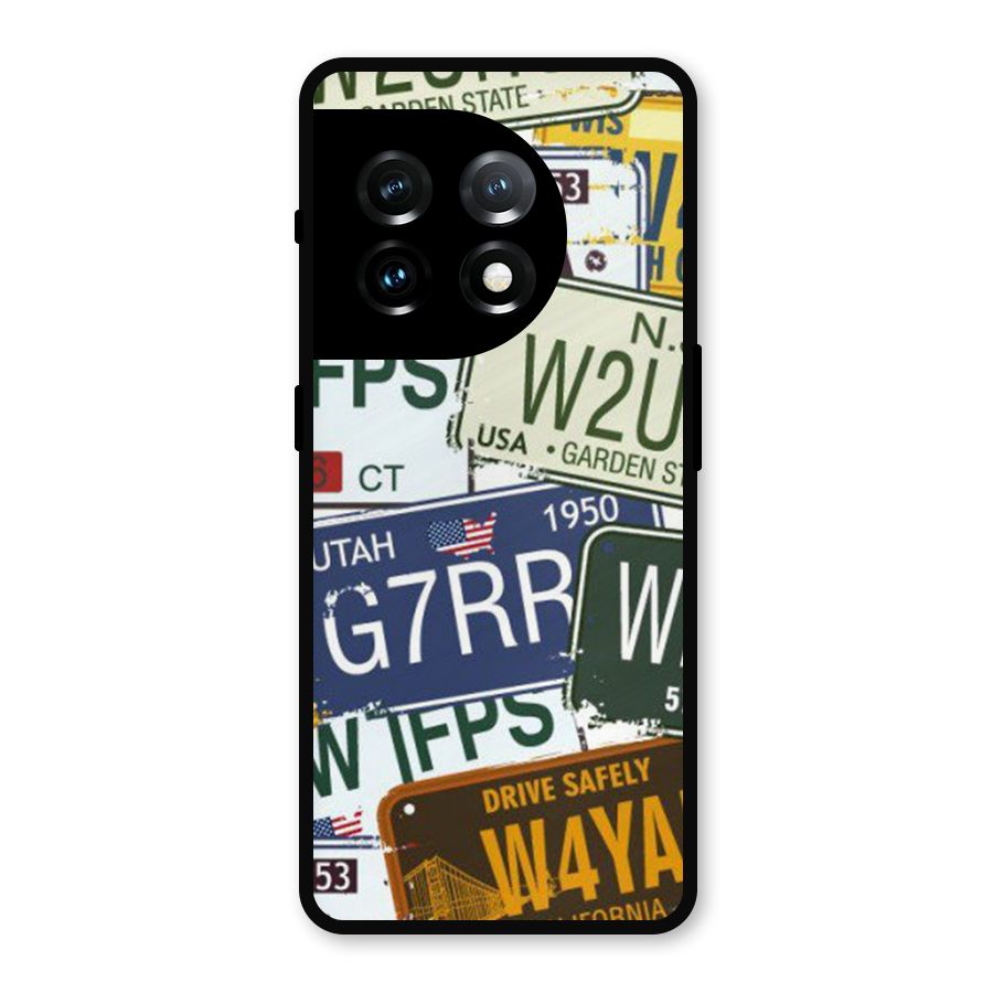 Vintage License Plates Metal Back Case for OnePlus 11