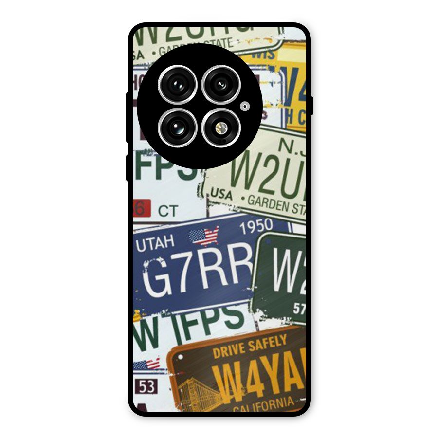 Vintage License Plates Metal Back Case for OnePlus 13