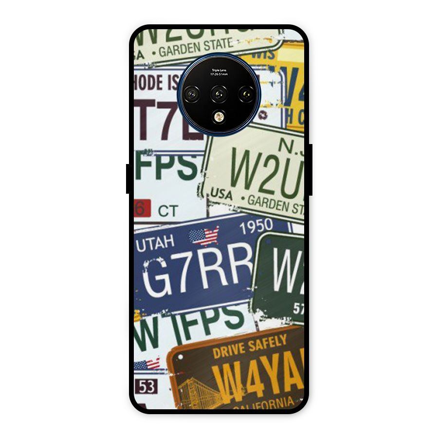 Vintage License Plates Metal Back Case for OnePlus 7T