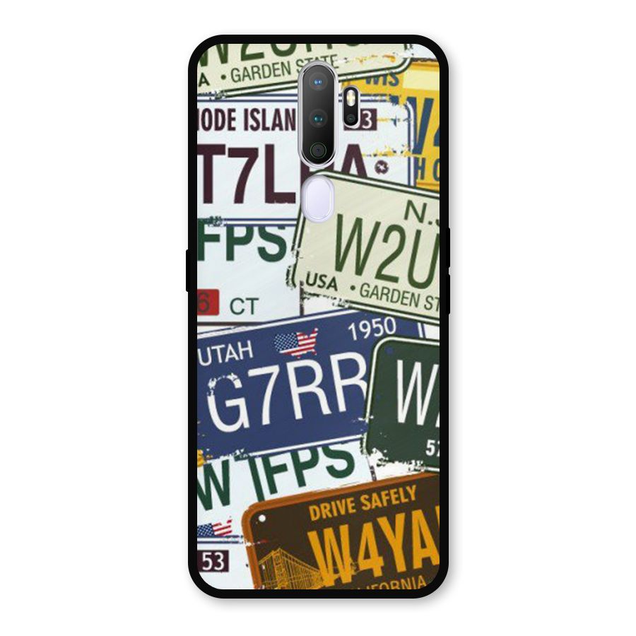 Vintage License Plates Metal Back Case for Oppo A9 (2020)