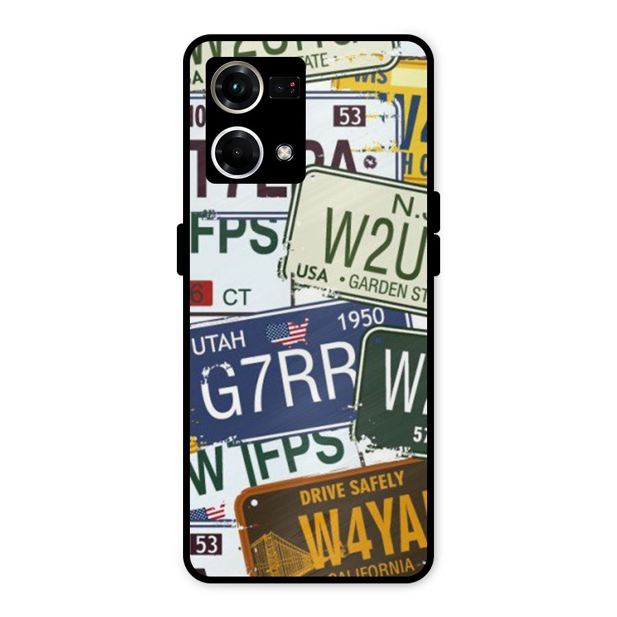 Vintage License Plates Metal Back Case for Oppo F21s Pro 4G