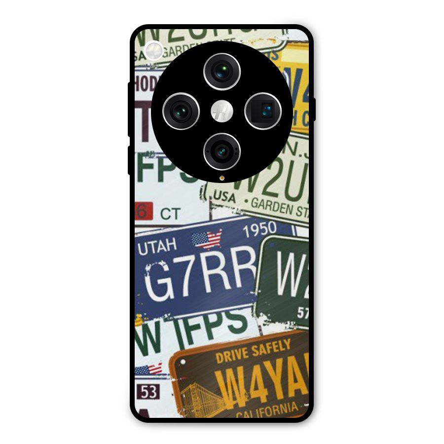 Vintage License Plates Metal Back Case for Oppo Find X8 Pro
