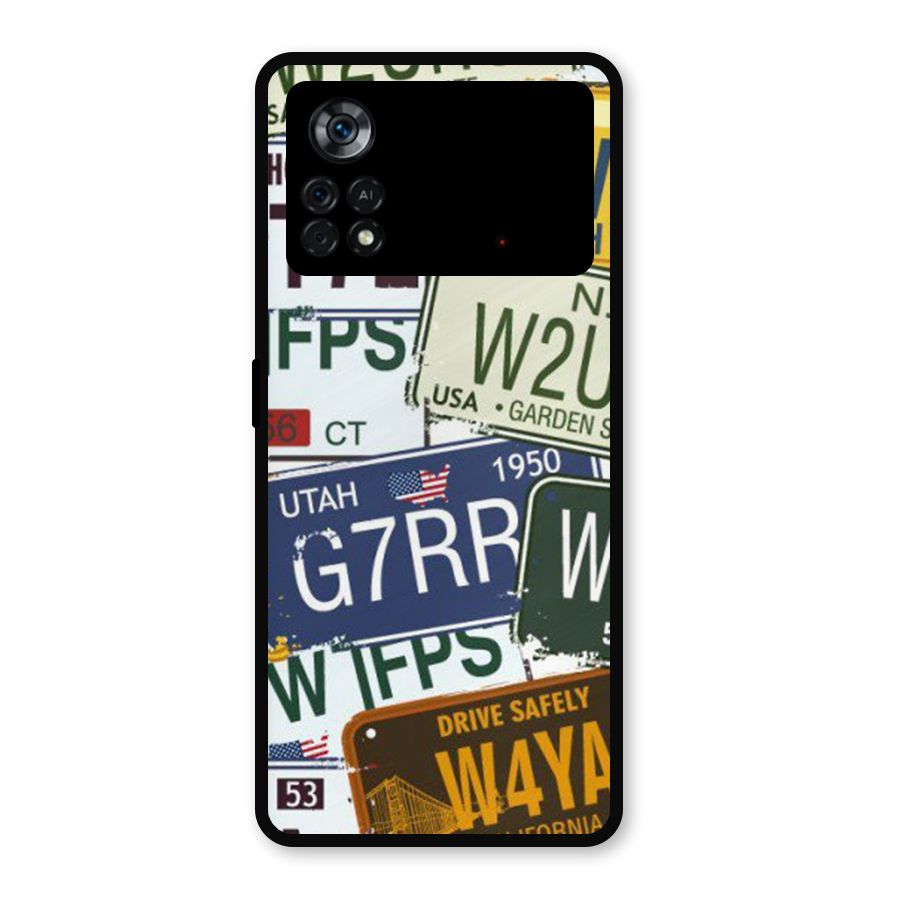Vintage License Plates Metal Back Case for Poco X4 Pro 5G
