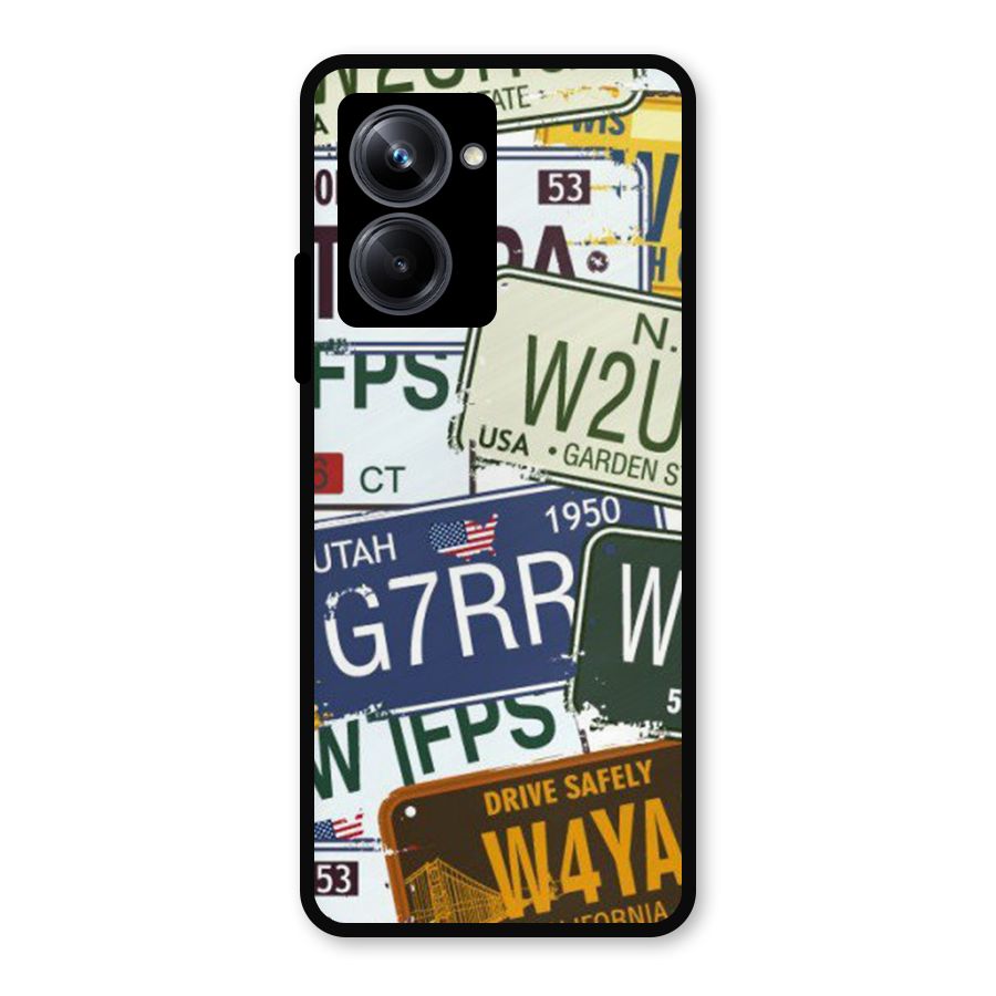 Vintage License Plates Metal Back Case for Realme 10 Pro