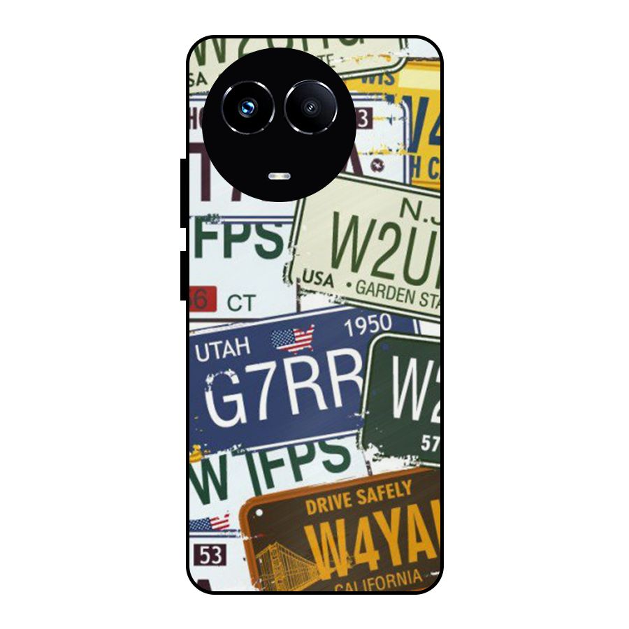 Vintage License Plates Metal Back Case for Realme 11 5G