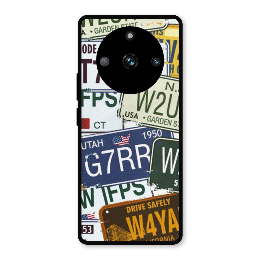 Vintage License Plates Metal Back Case for Realme 11 Pro Plus
