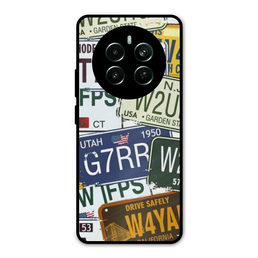 Vintage License Plates Metal Back Case for Realme 12 Pro Plus