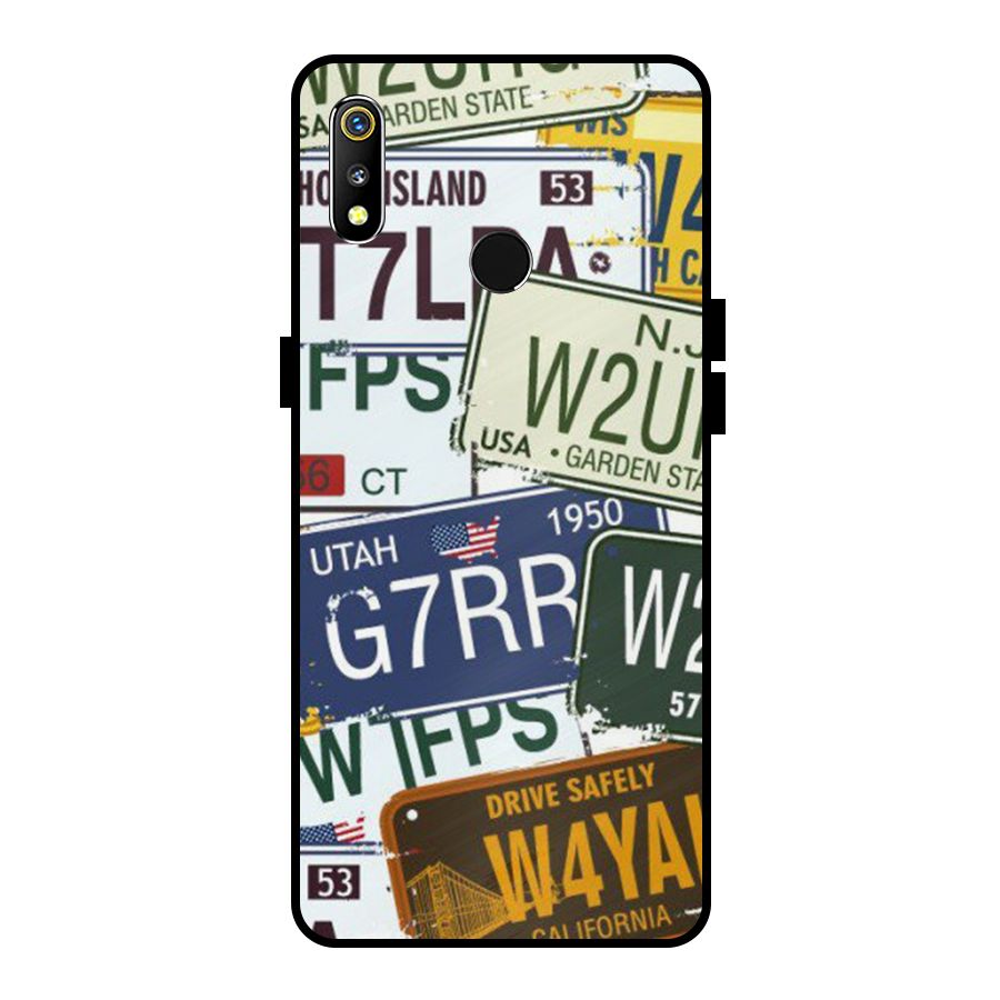 Vintage License Plates Metal Back Case for Realme 3