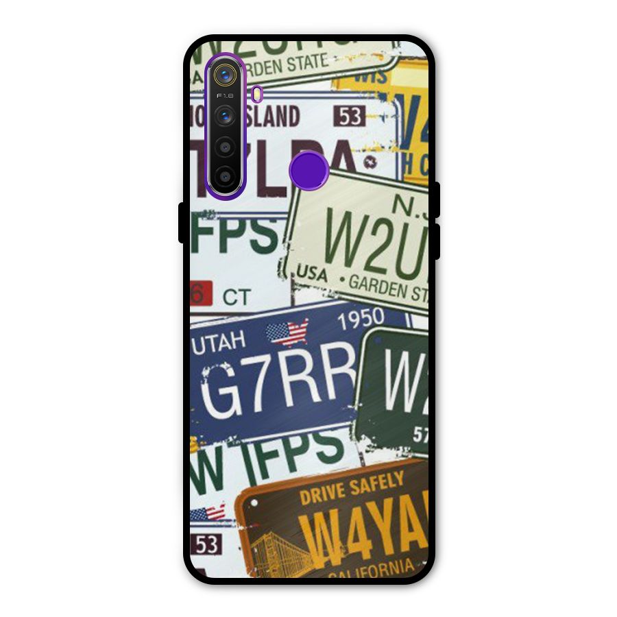 Vintage License Plates Metal Back Case for Realme 5i