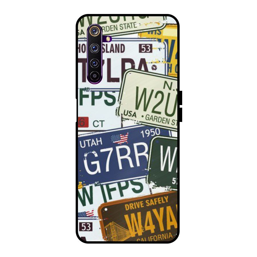 Vintage License Plates Metal Back Case for Realme 6 Pro