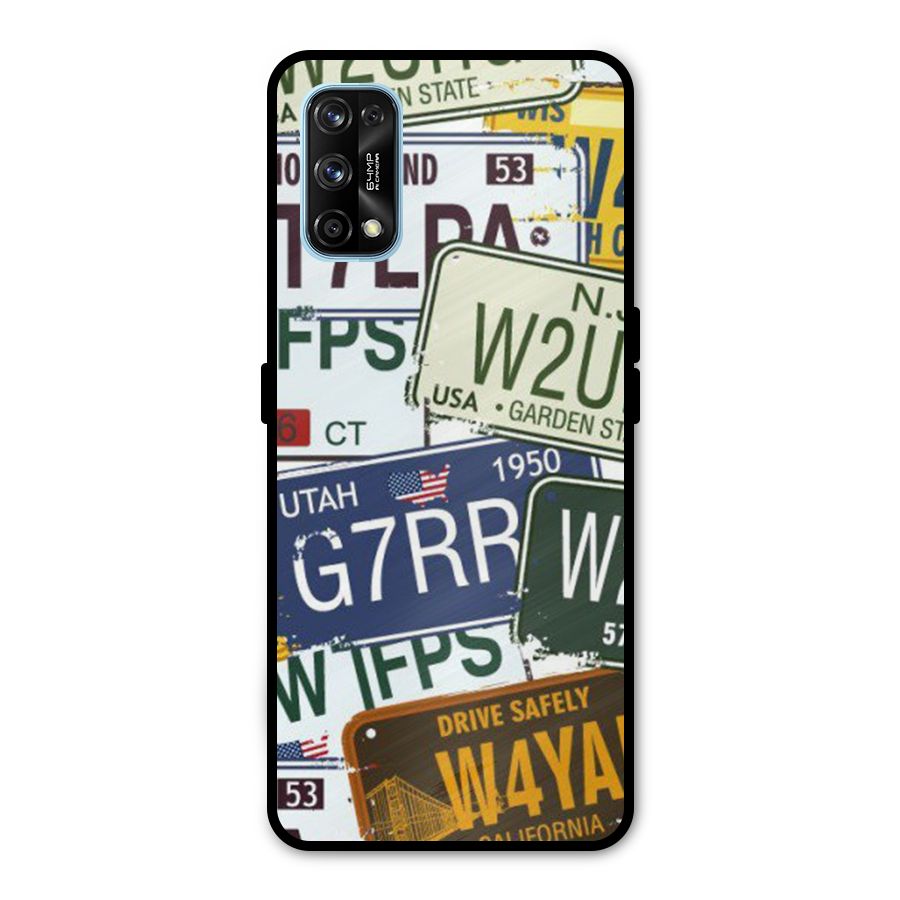 Vintage License Plates Metal Back Case for Realme 7 Pro