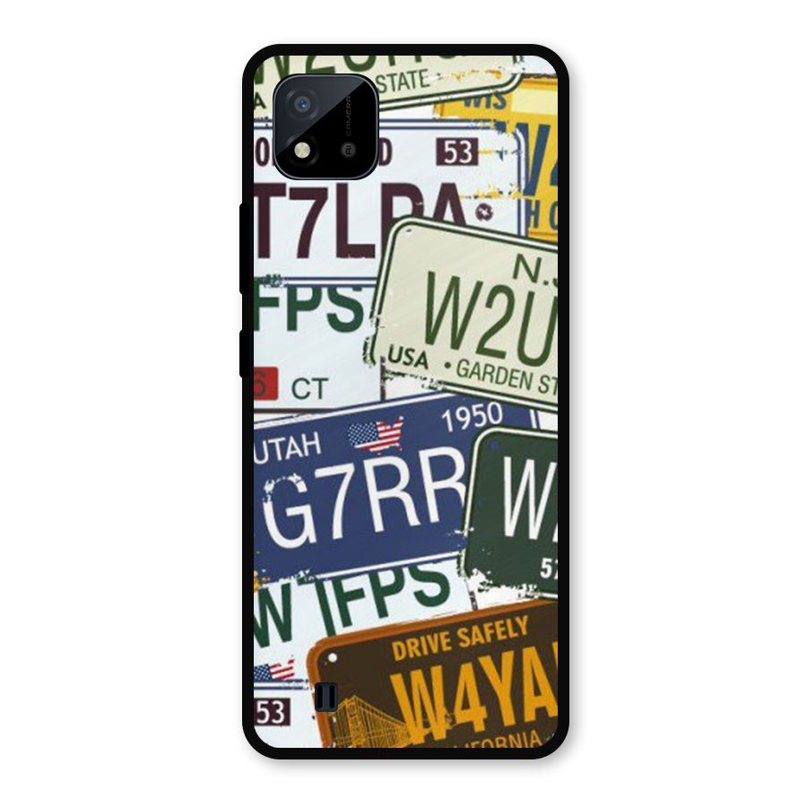 Vintage License Plates Metal Back Case for Realme C11 2021
