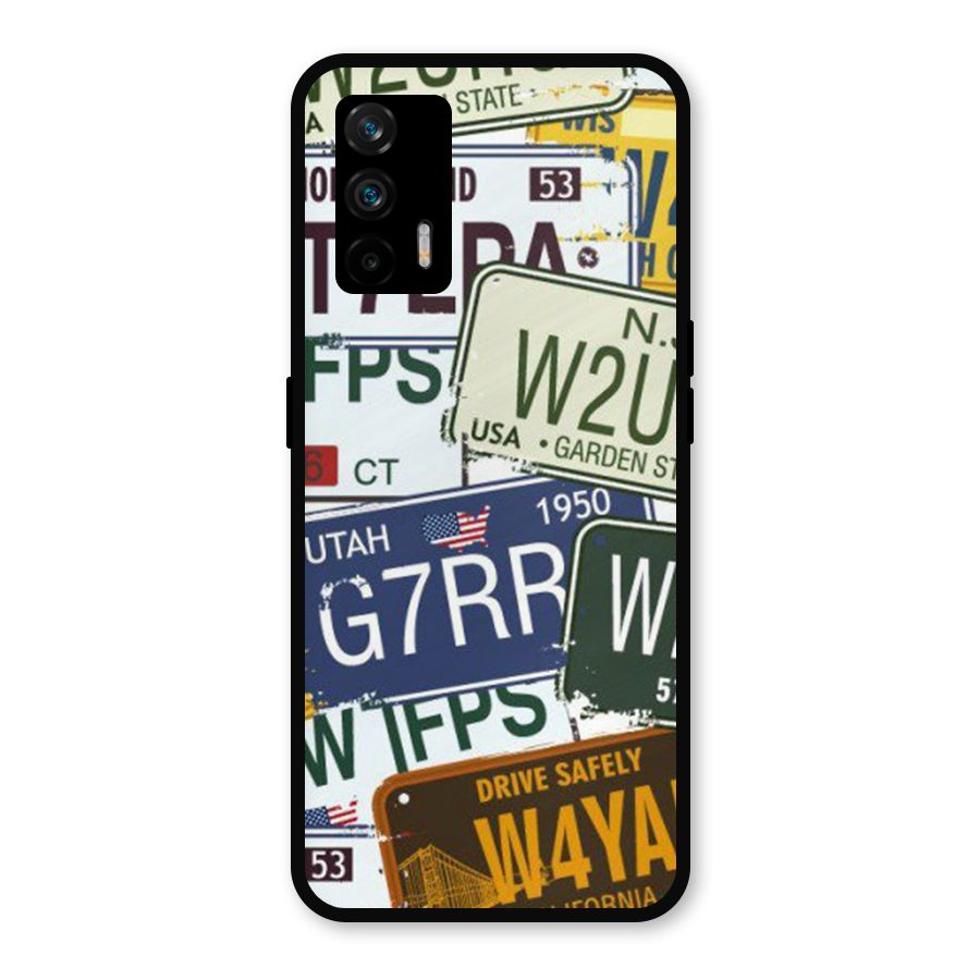 Vintage License Plates Metal Back Case for Realme GT 5G