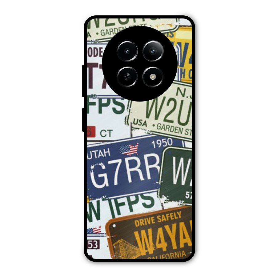 Vintage License Plates Metal Back Case for Realme Narzo 70x 5G