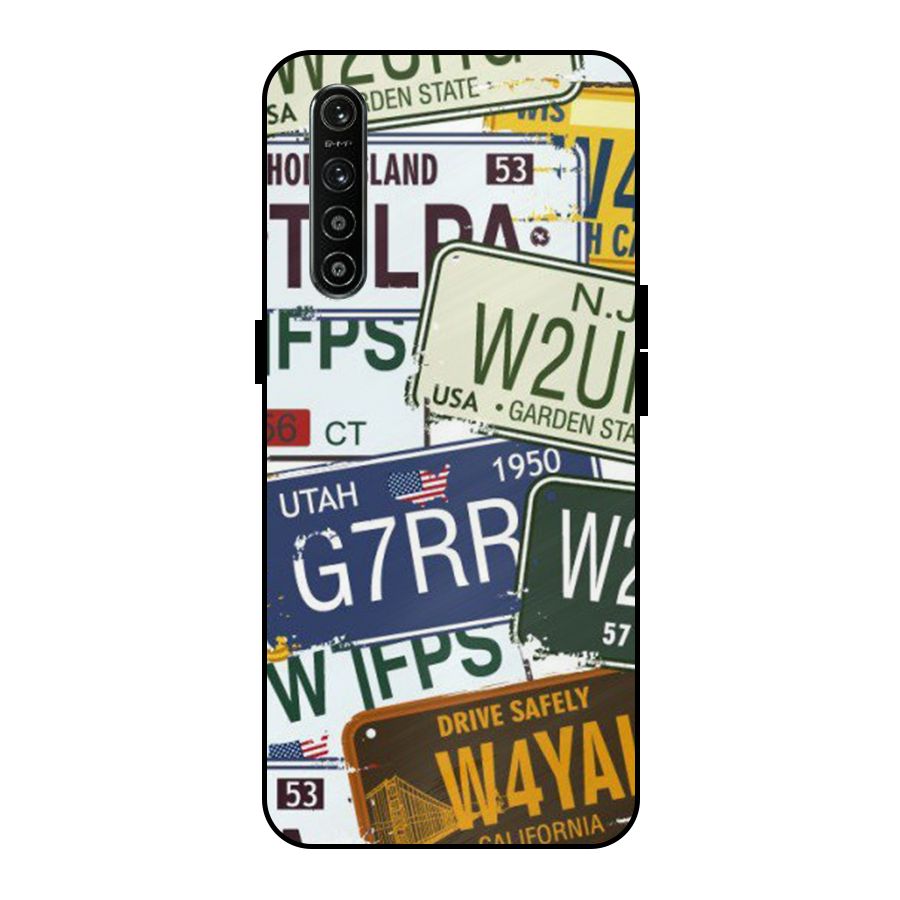 Vintage License Plates Metal Back Case for Realme XT