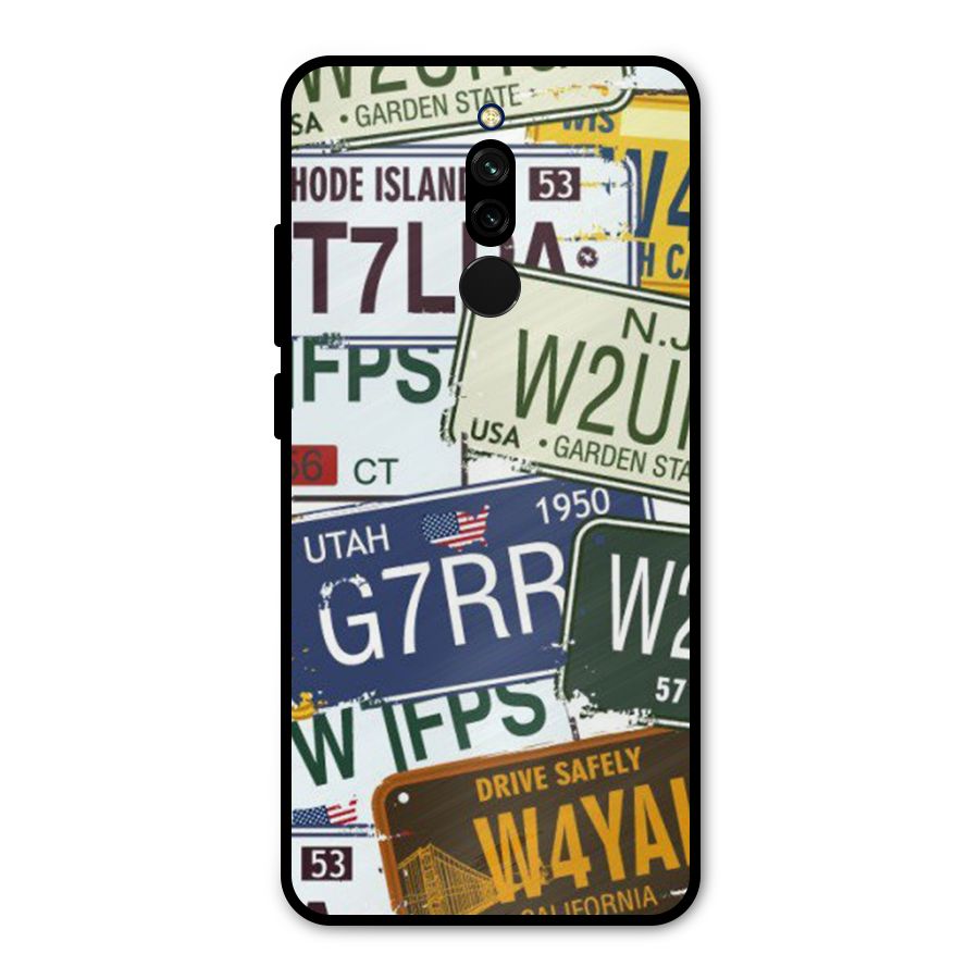 Vintage License Plates Metal Back Case for Redmi 8