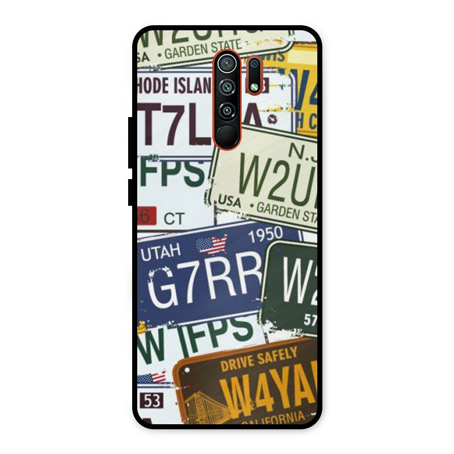Vintage License Plates Metal Back Case for Redmi 9 Prime