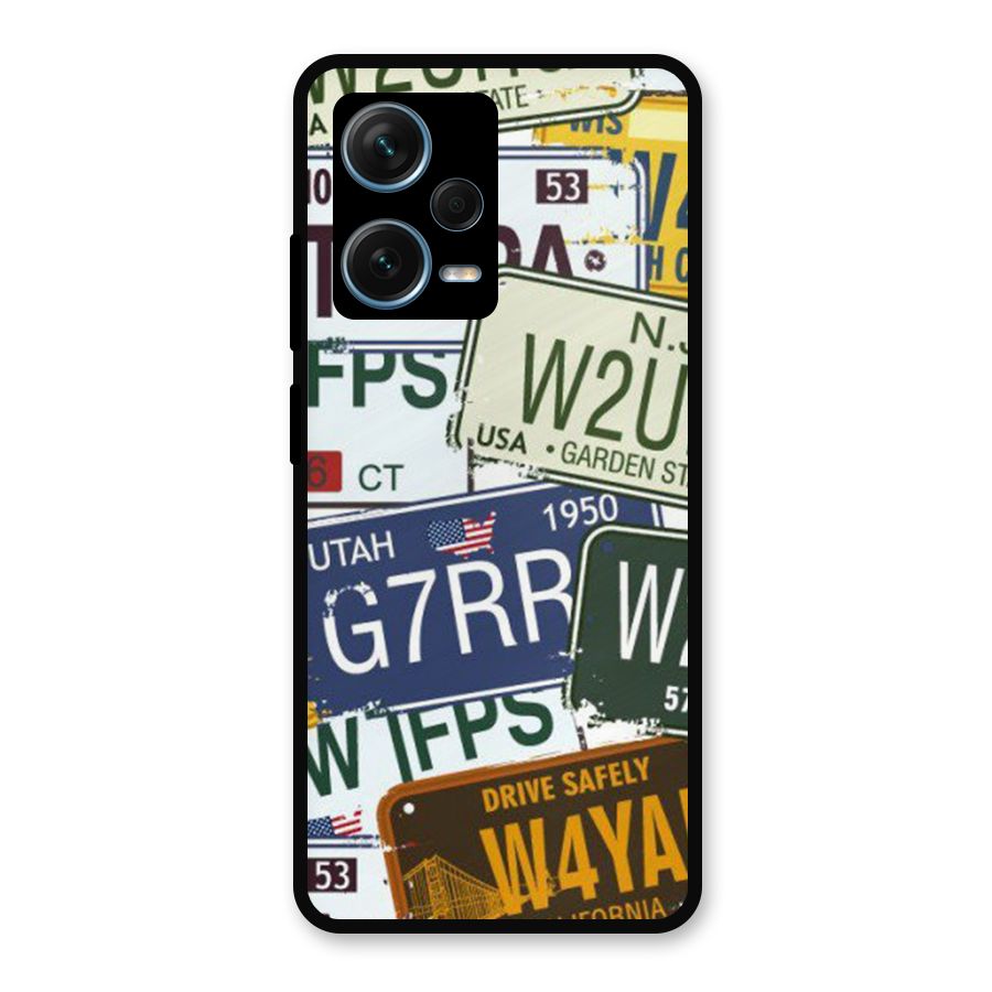 Vintage License Plates Metal Back Case for Redmi Note 12 Pro Plus 5G
