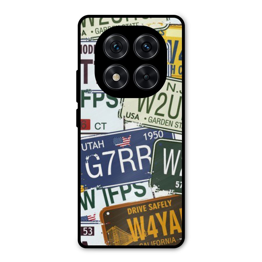 Vintage License Plates Metal Back Case for Redmi Note 14 Pro 5G