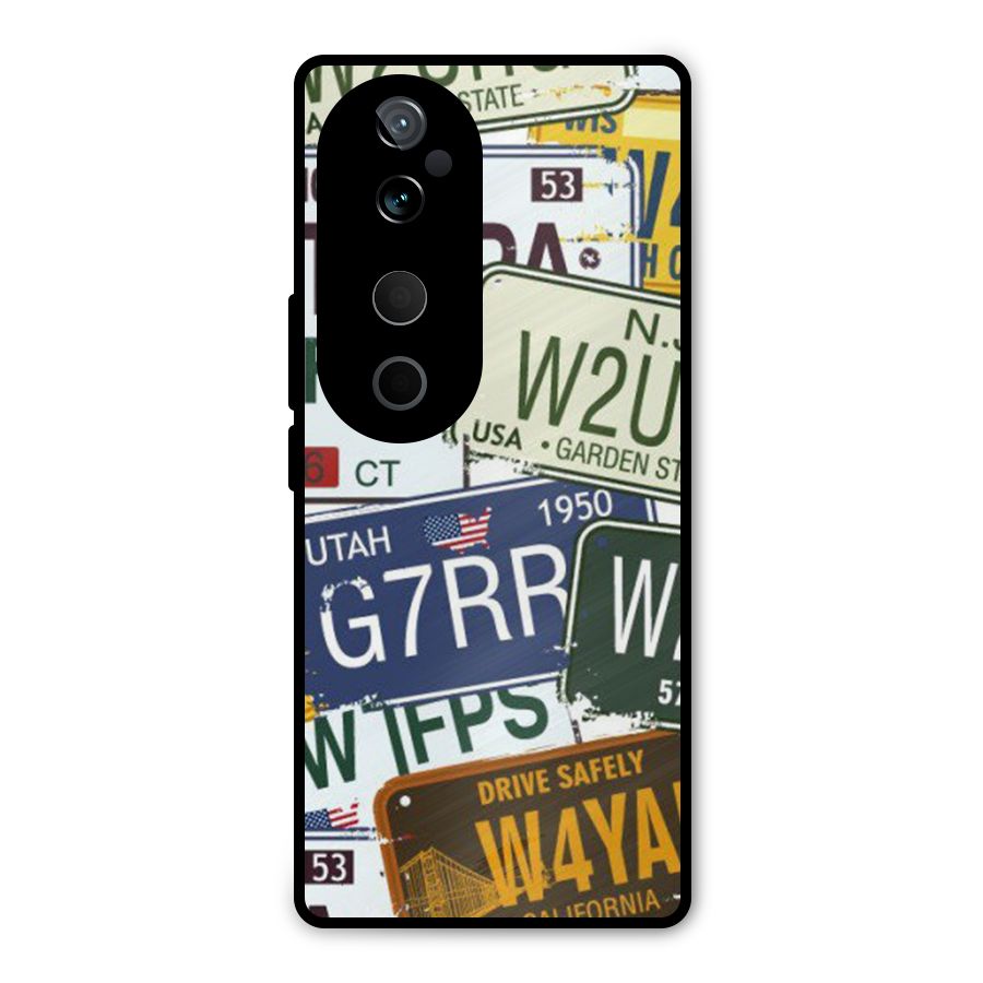 Vintage License Plates Metal Back Case for Vivo T3 Ultra