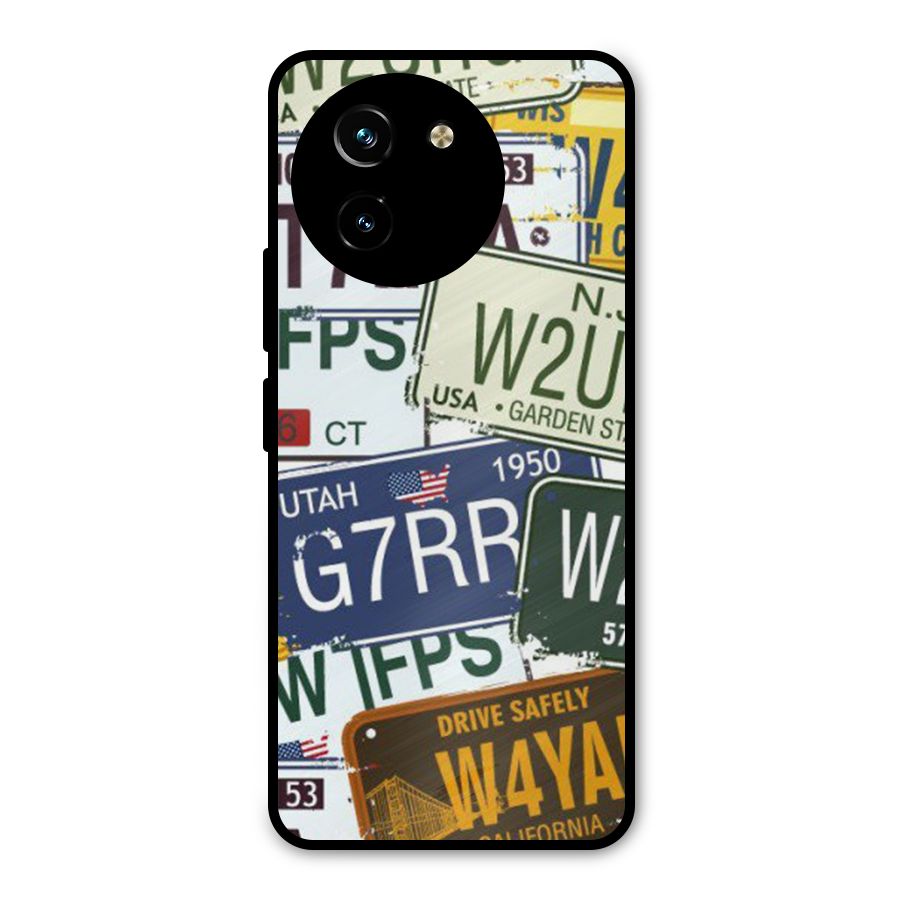 Vintage License Plates Metal Back Case for Vivo T3x