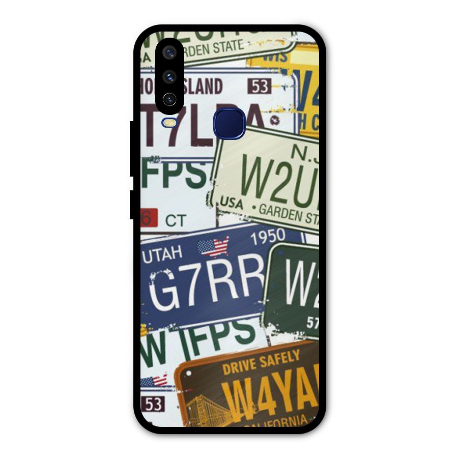 Vintage License Plates Metal Back Case for Vivo V17