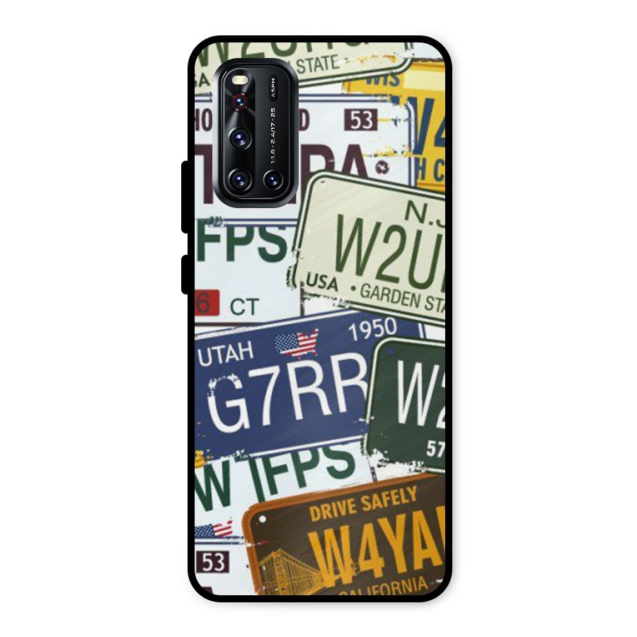 Vintage License Plates Metal Back Case for Vivo V19