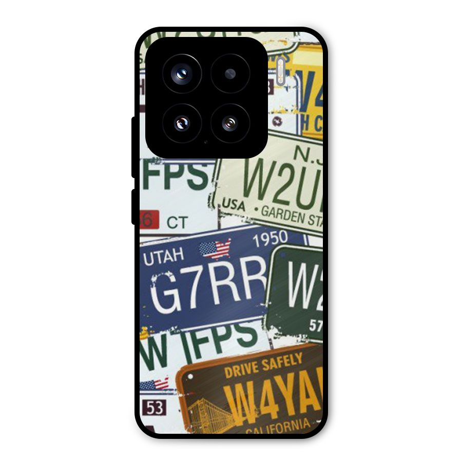 Vintage License Plates Metal Back Case for Xiaomi 15