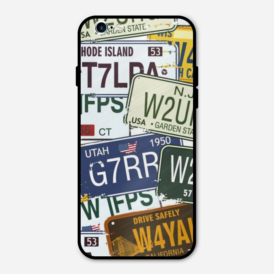 Vintage License Plates Metal Back Case for iPhone 6 6s