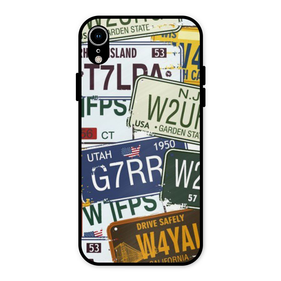 Vintage License Plates Metal Back Case for iPhone XR