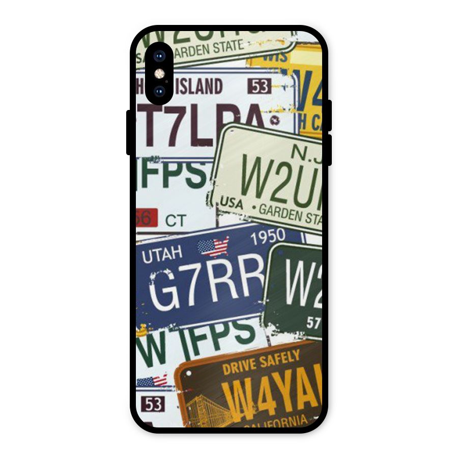 Vintage License Plates Metal Back Case for iPhone XS Max