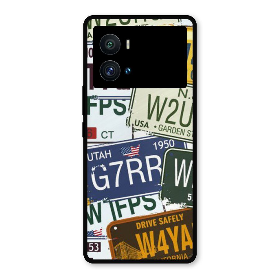 Vintage License Plates Metal Back Case for iQOO 9 Pro