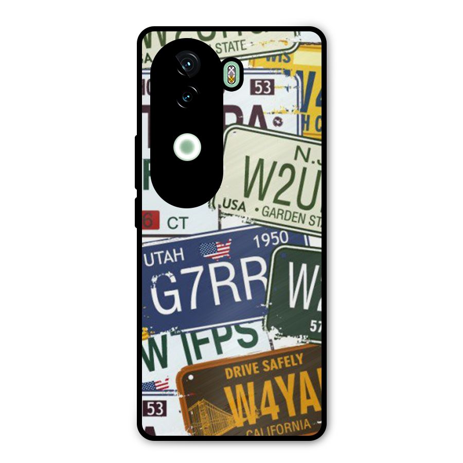 Vintage License Plates Metal Back Case for iQOO Z9s