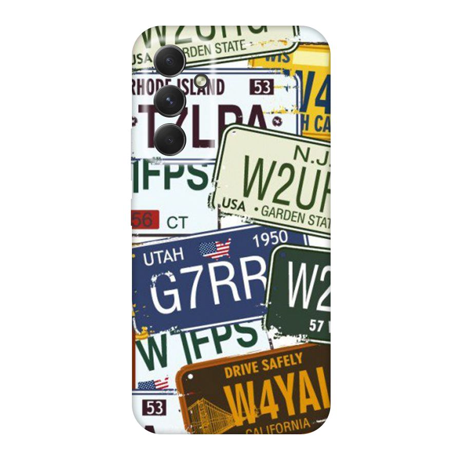 Vintage License Plates Original Polycarbonate Back Case for Galaxy A54