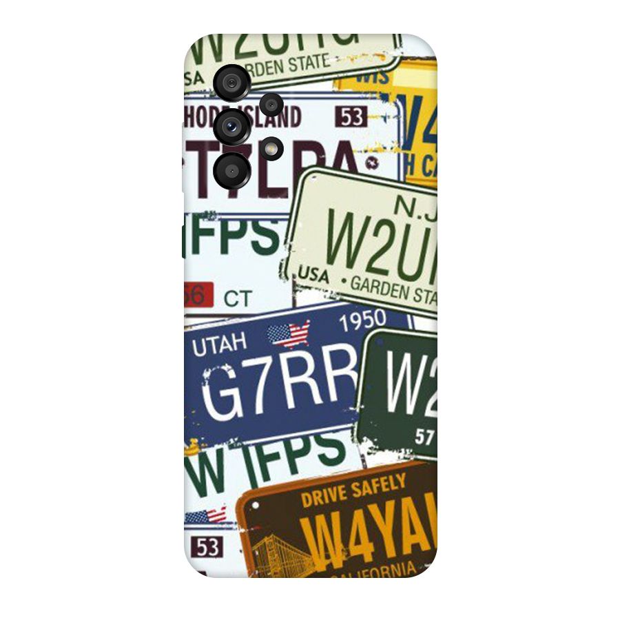 Vintage License Plates Original Polycarbonate Back Case for Galaxy A73 5G