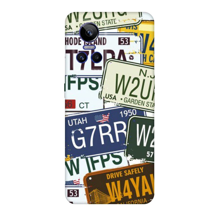 Vintage License Plates Original Polycarbonate Back Case for Realme GT Neo 3