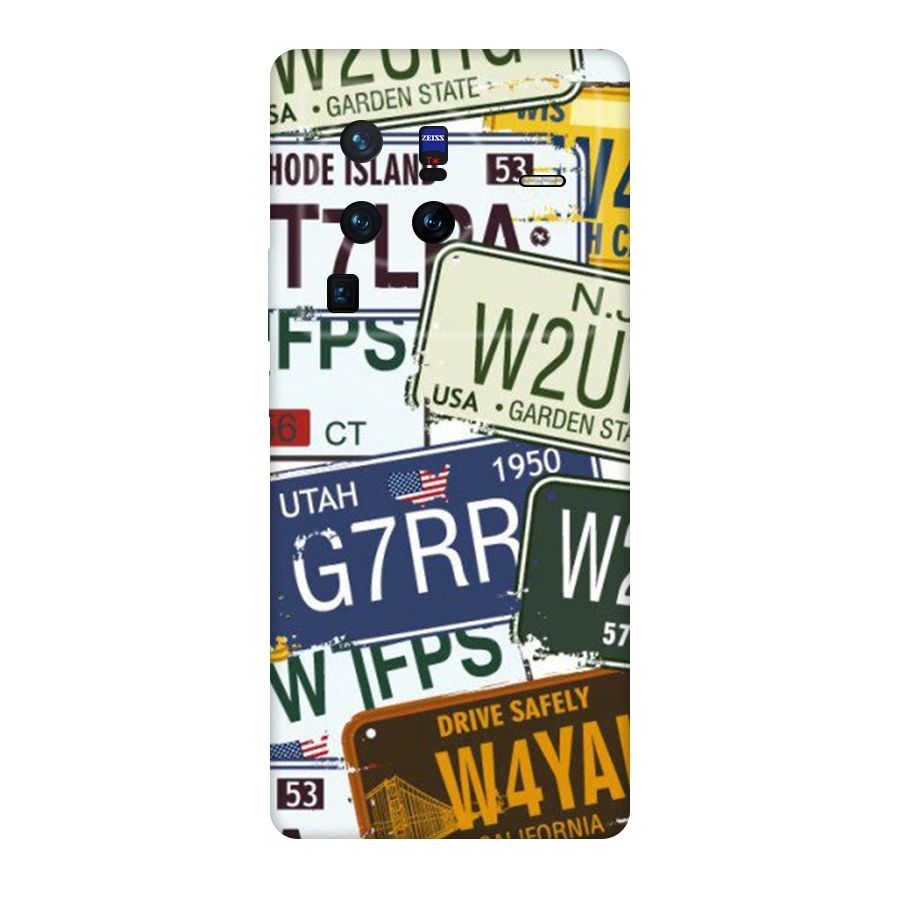 Vintage License Plates Original Polycarbonate Back Case for Vivo X80
