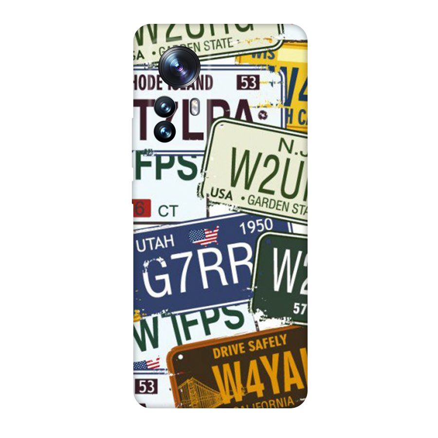 Vintage License Plates Original Polycarbonate Back Case for Xiaomi 12 Pro