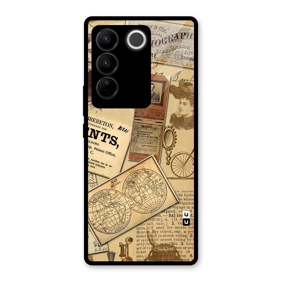 Vintage Memories Glass Back Case for Vivo V27