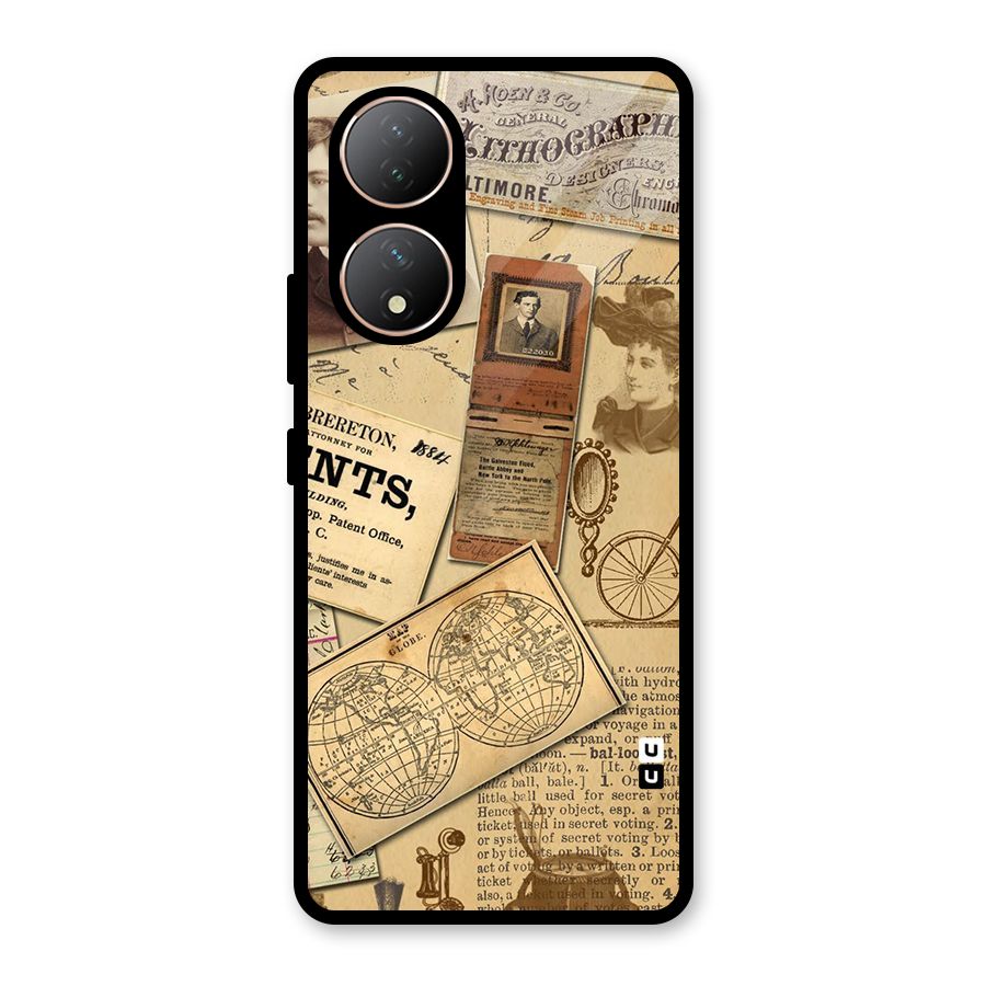Vintage Memories Glass Back Case for Vivo Y100A