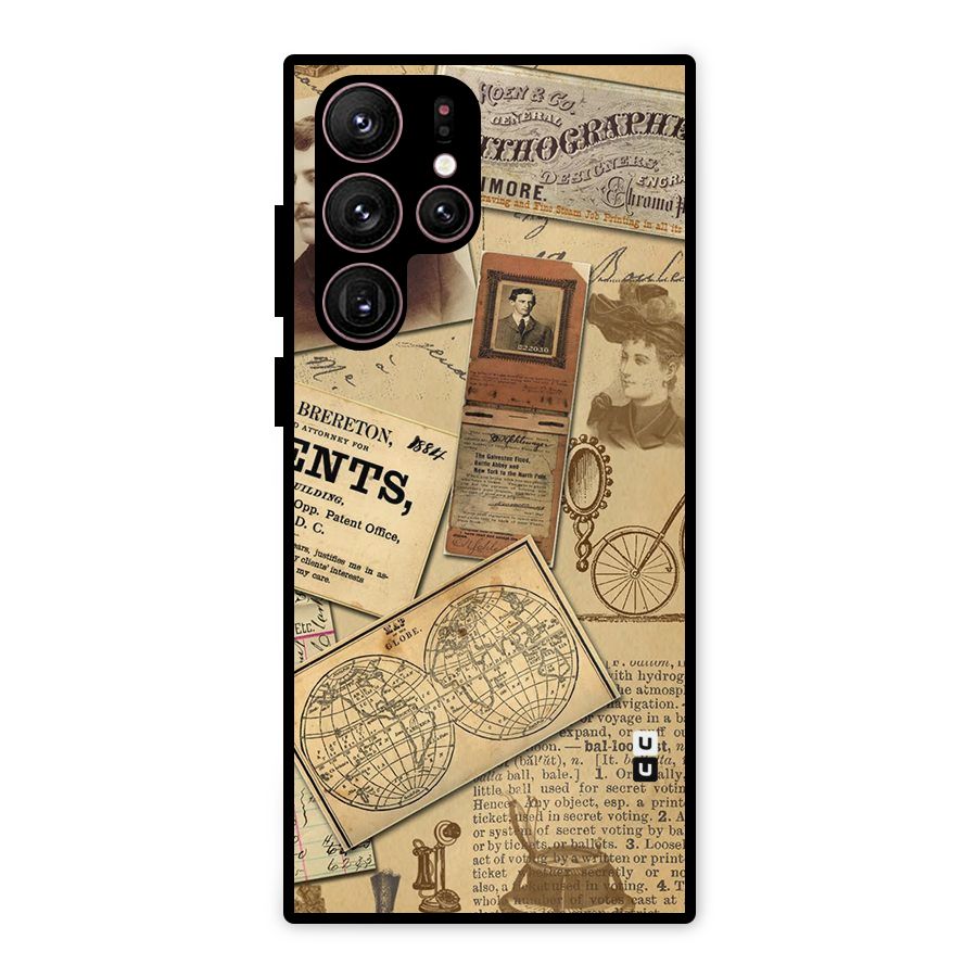 Vintage Memories Metal Back Case for Galaxy S22 Ultra 5G